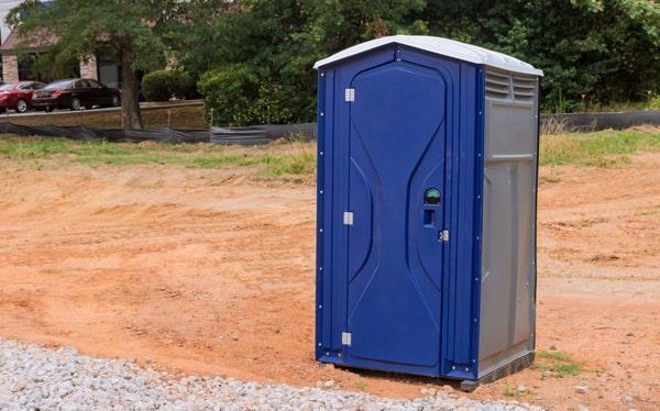 Special event portable restrooms arranged with stanchions in Ambler, Pennsylvania